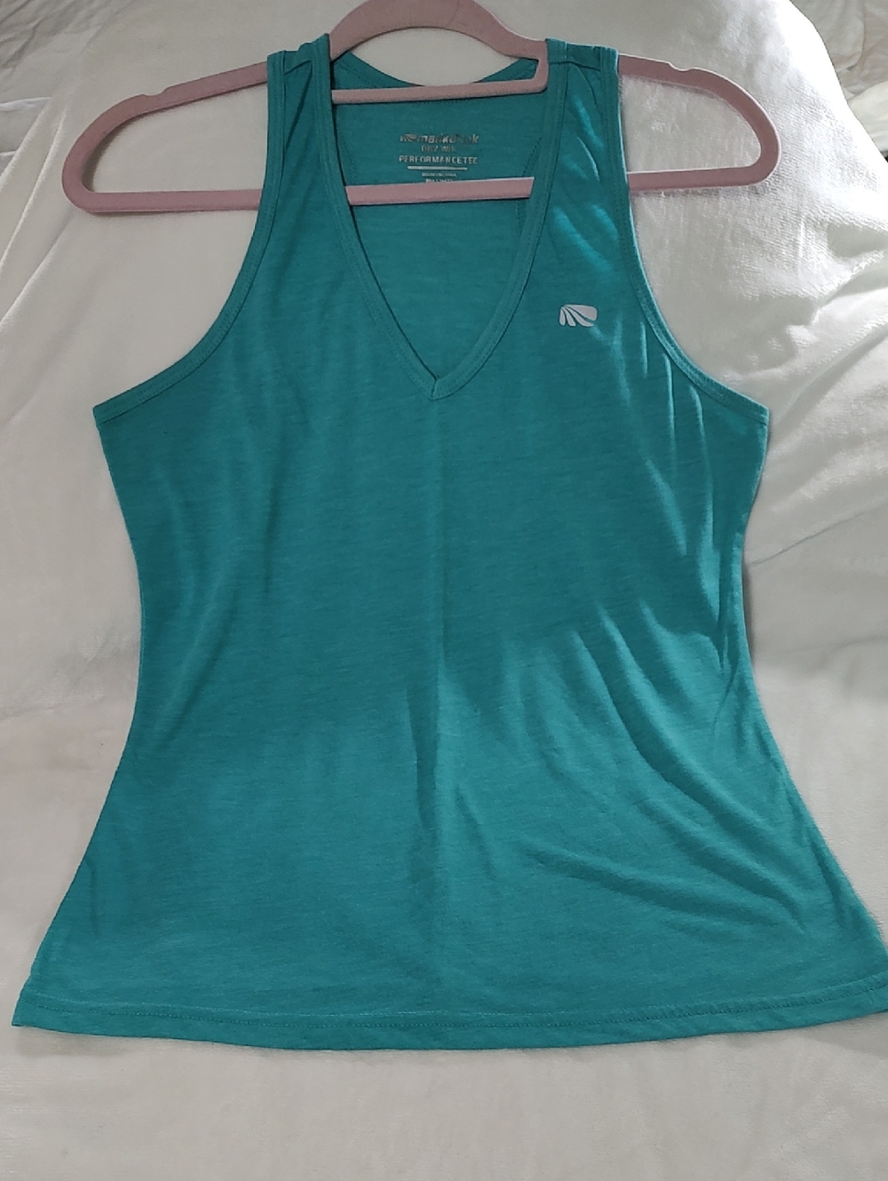 Marika Teal V-Neck Performance Tank